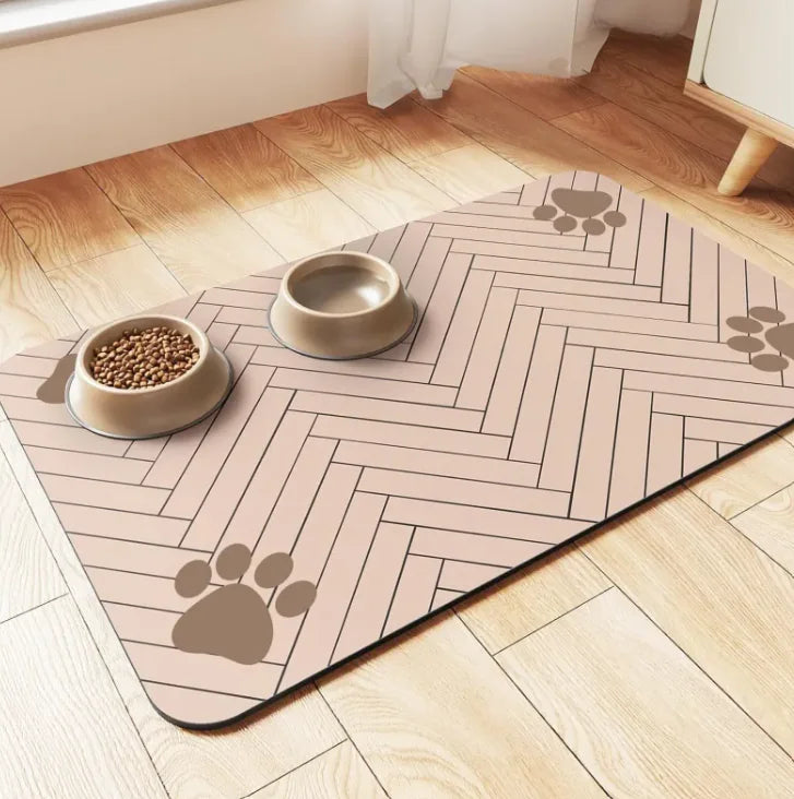 Quick-Dry Diatom Pet Feeding Mat – Non-Slip & Water-Absorbent Food Area Pad