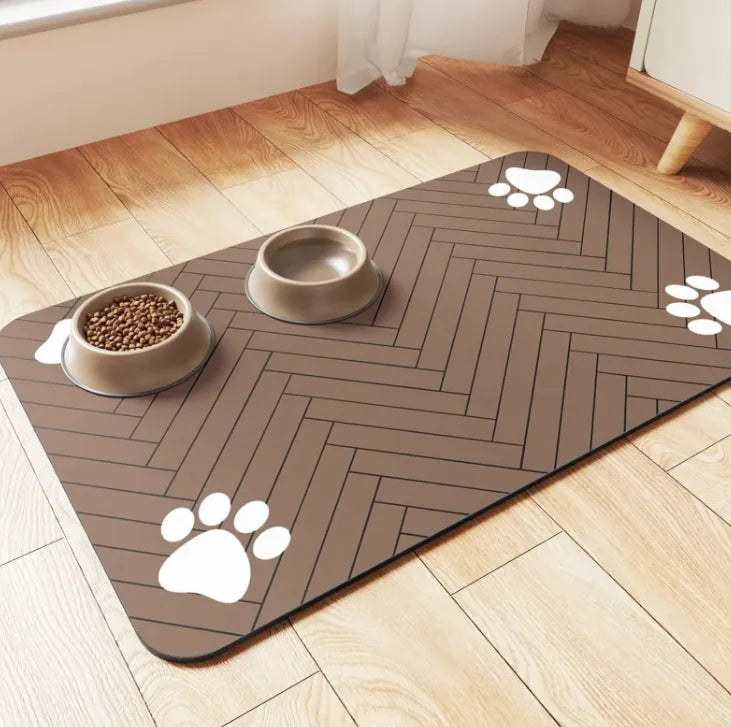 Quick-Dry Diatom Pet Feeding Mat – Non-Slip & Water-Absorbent Food Area Pad