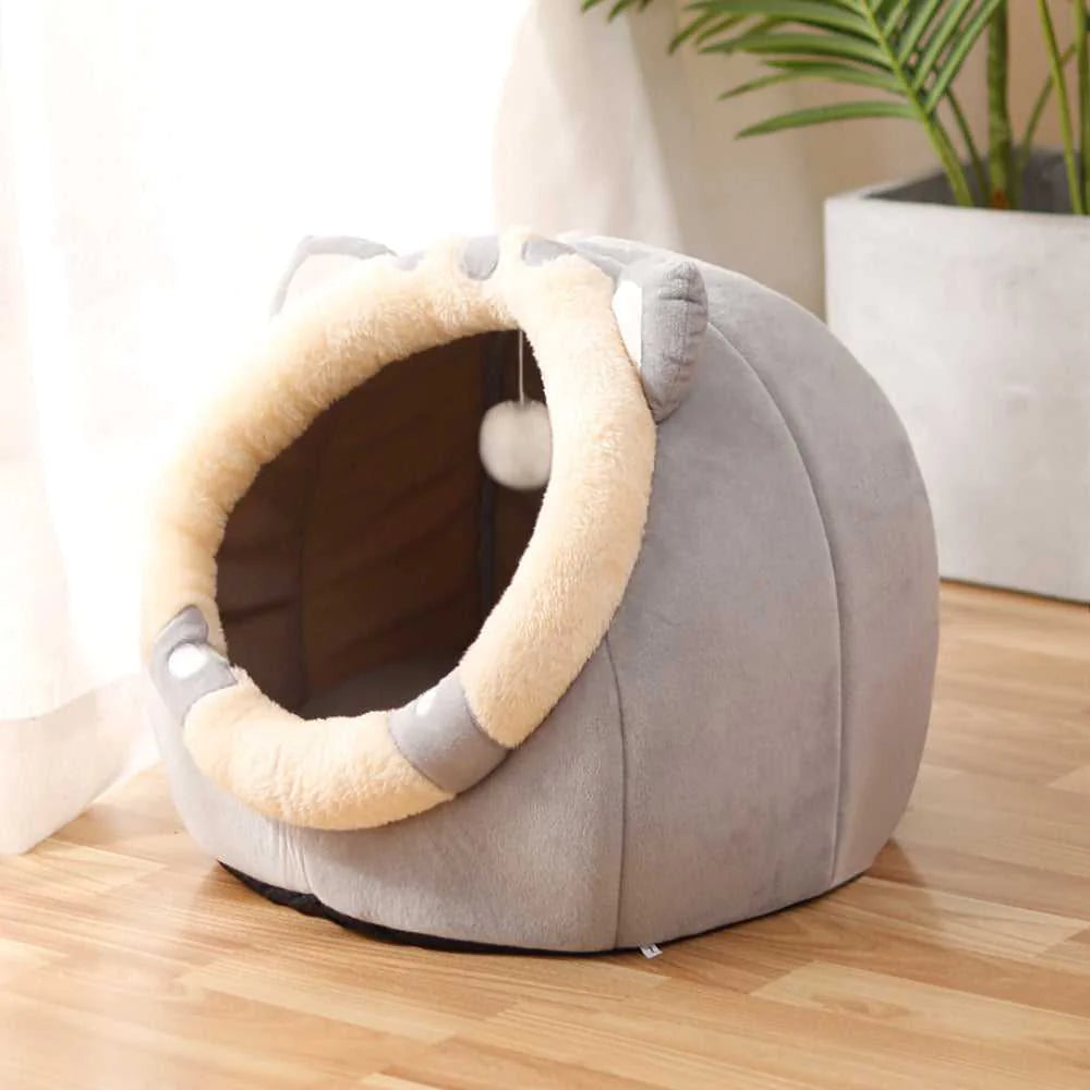 Cozy Cat Nest – Soft Plush Bed for Cats (Rabbit & Cow Design)