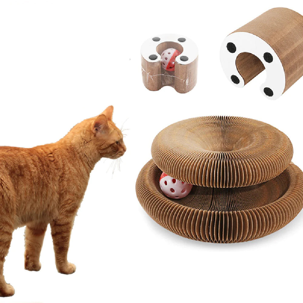 Magic Organ Cat Scratcher – Foldable Corrugated Cat Toy and Bed