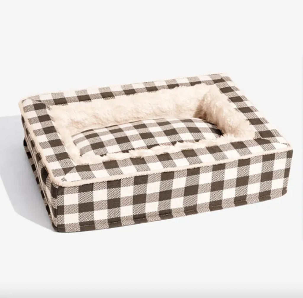 Classic Plaid Pet Bed – Removable & Washable Cozy Cushion for Dogs and Cats