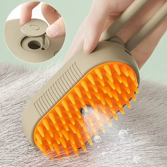 GroomMaster™ 3‑in‑1 Electric Pet Brush – Steam, Massage & Deshedding