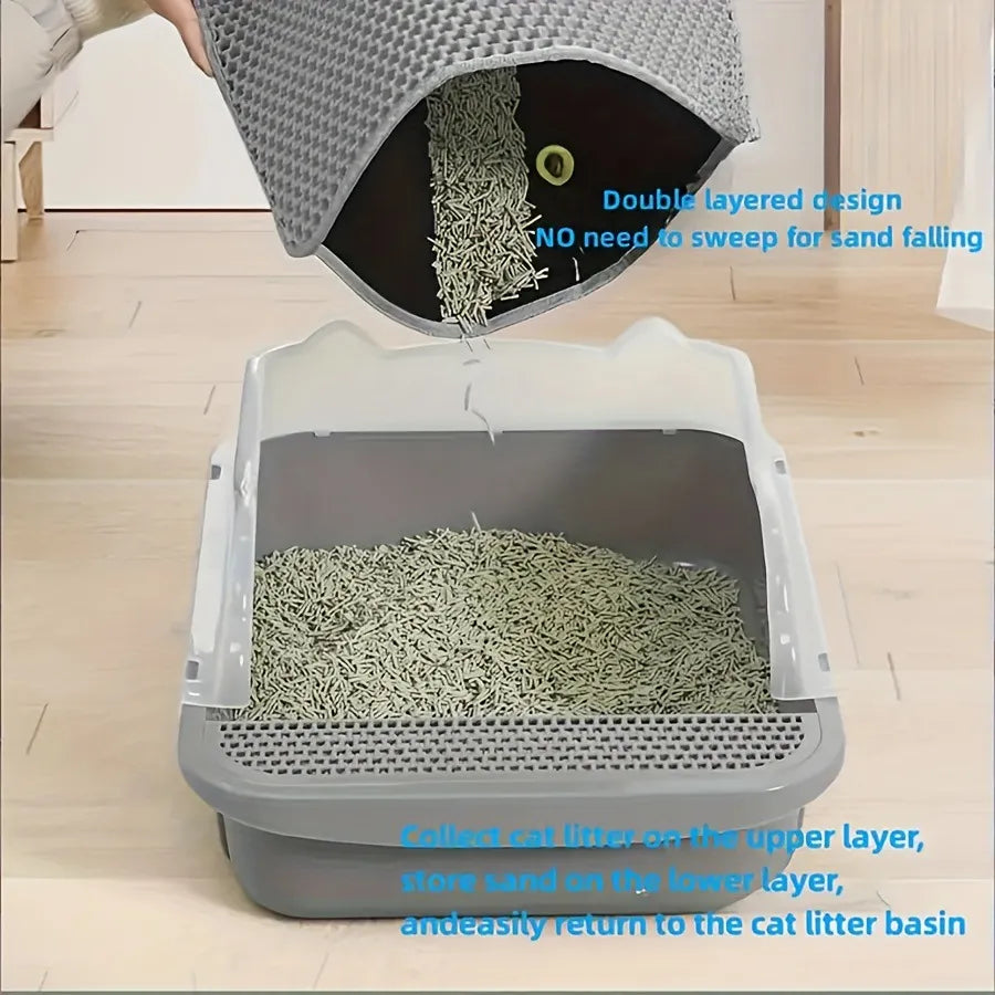 EVA Double-Layer Cat Litter Mat – Waterproof, Non-Slip & Easy to Clean