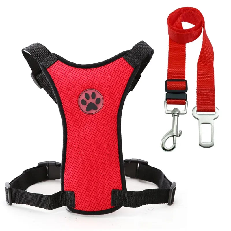 Breathable Dog Harness – Adjustable Mesh Chest Strap for Walks & Car Safety