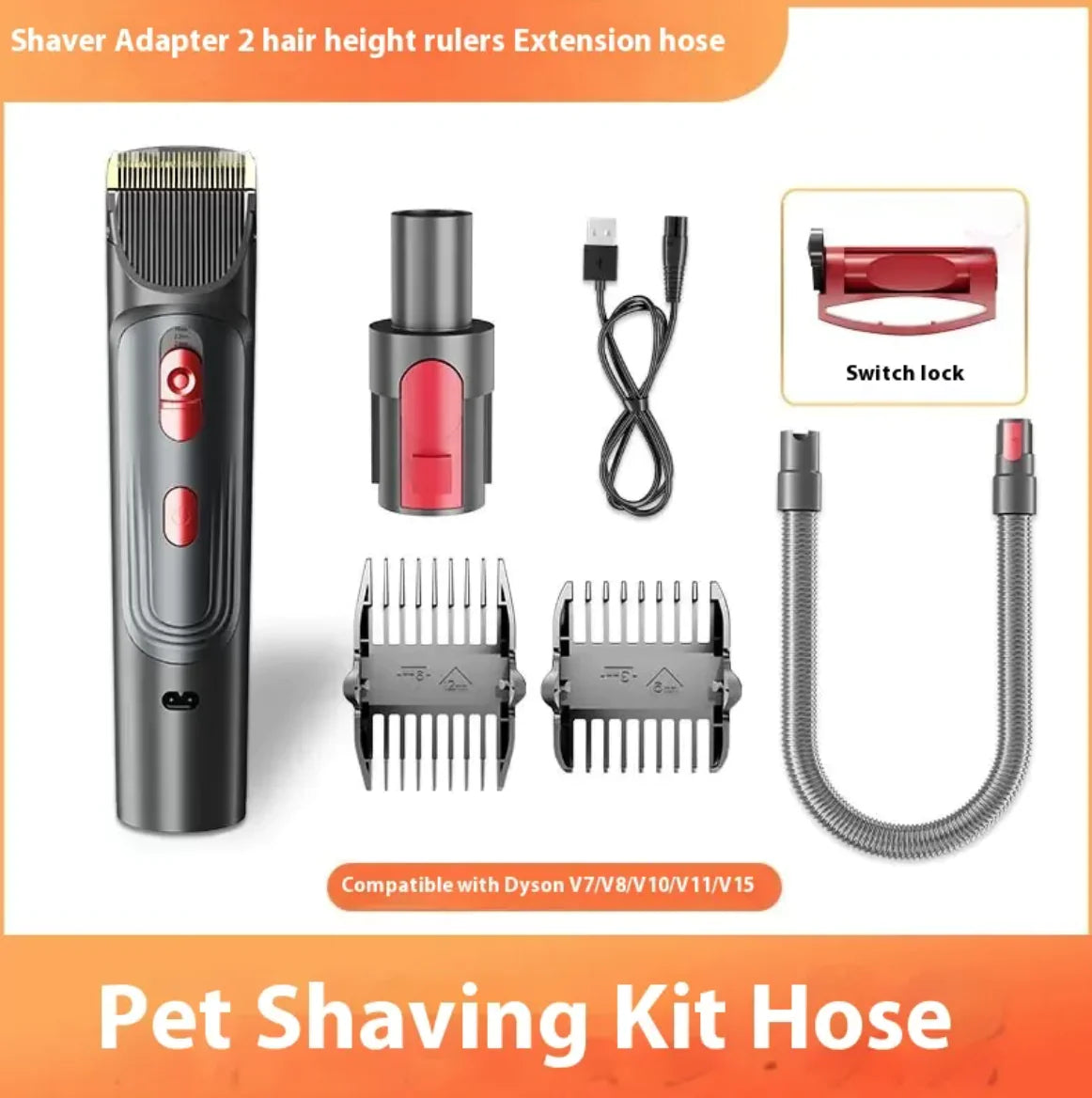Full Series Pet Shaver Comb Kit with Hair Suction Head – Professional Grooming Set for Dogs & Cats