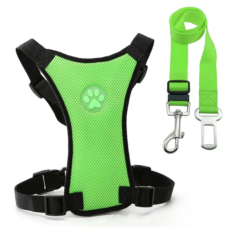 Breathable Dog Harness – Adjustable Mesh Chest Strap for Walks & Car Safety