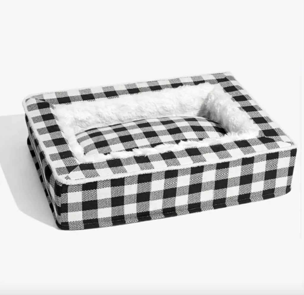 Classic Plaid Pet Bed – Removable & Washable Cozy Cushion for Dogs and Cats