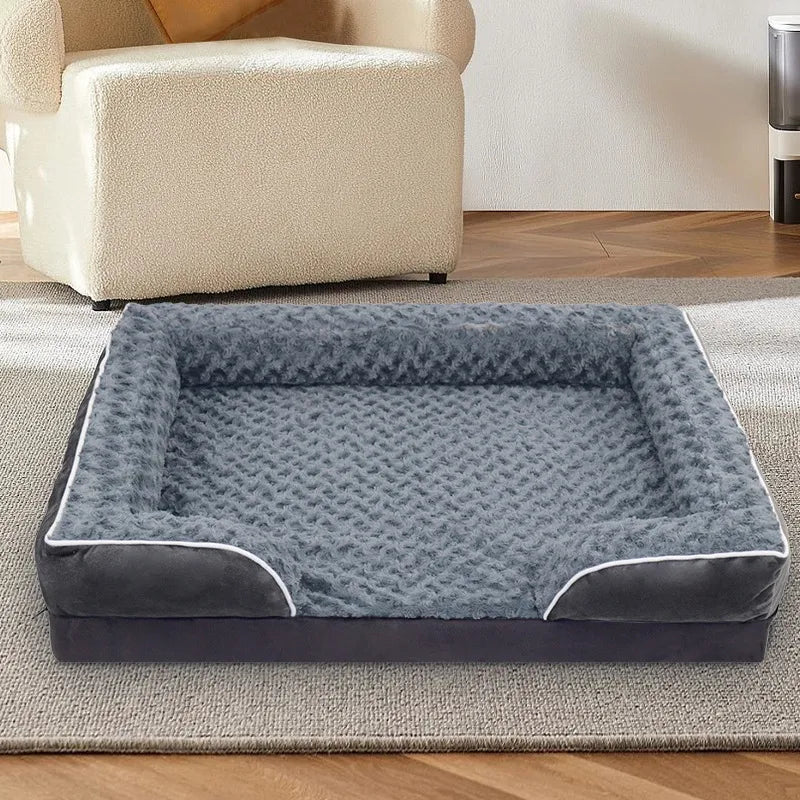 Waterproof Fabric Pet Bed – Removable & Washable Orthopedic Cushion for Dogs and Cats