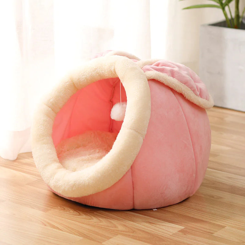 Cozy Cat Nest – Soft Plush Bed for Cats (Rabbit & Cow Design)