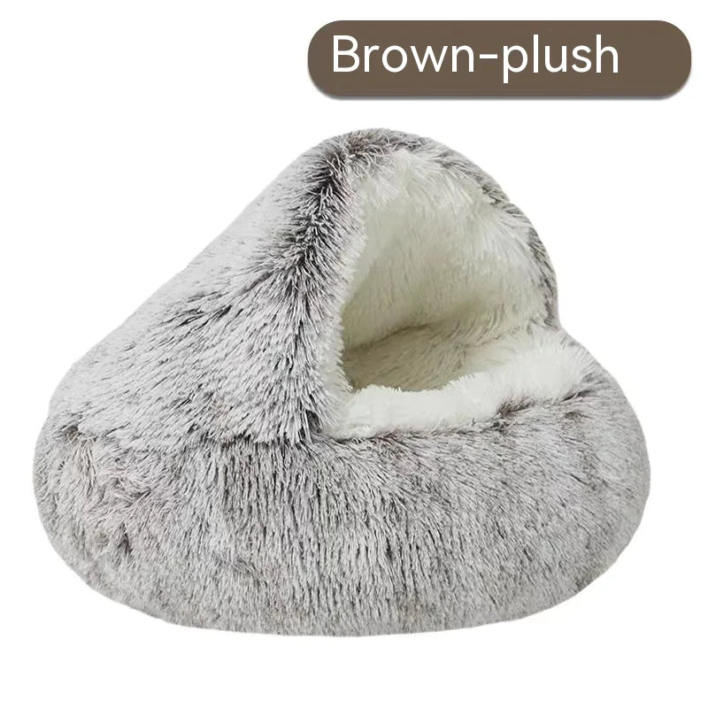🐶 Cozy Nest Semi-Closed Pet Bed for Cats and Small Dogs