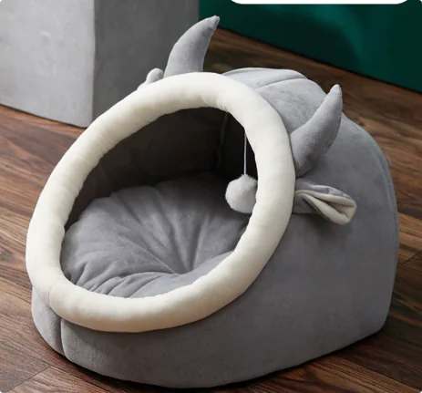 Cozy Cat Nest – Soft Plush Bed for Cats (Rabbit & Cow Design)