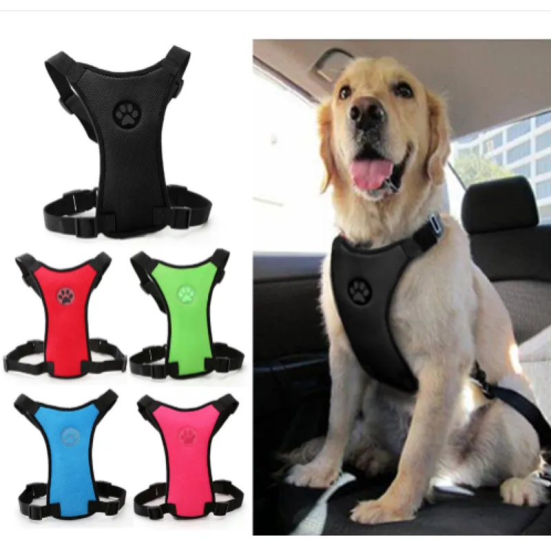 Breathable Dog Harness – Adjustable Mesh Chest Strap for Walks & Car Safety