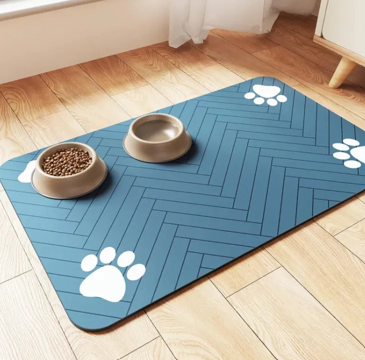 Quick-Dry Diatom Pet Feeding Mat – Non-Slip & Water-Absorbent Food Area Pad