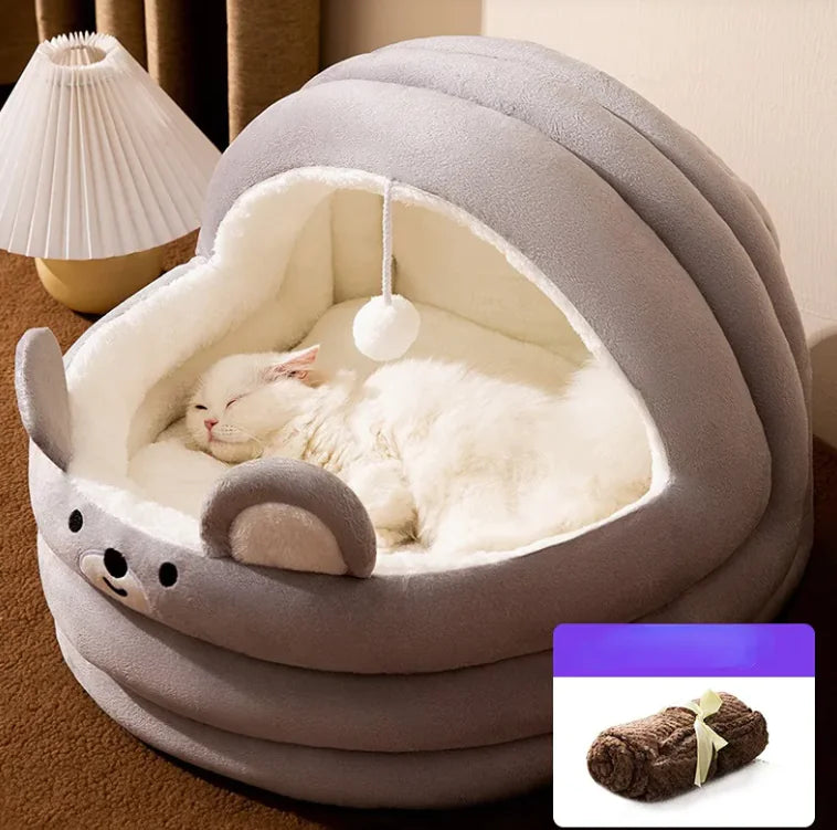 🐾 Arctic Velvet Pet Bed – Soft, Warm & Adorably Cozy